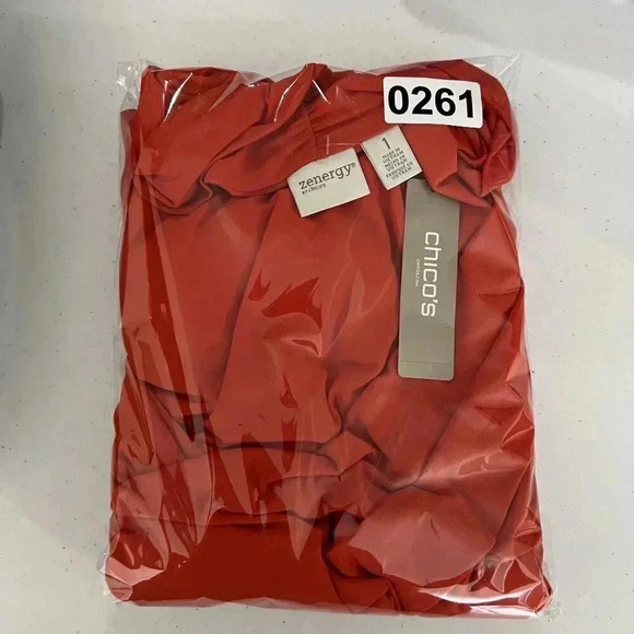 Chico's Zenergy Womens Draped Crossover Blouse Fold Front Top 1XL Audrey Hepburn - Picture 9 of 9